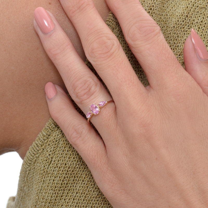 natural pink sapphire birthstone ring