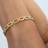 flat chain link bangle in 14k gold 