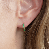 Natural Emerald Hoop Earrings, Kioko