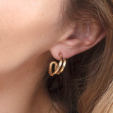 double hoop earring in 14k gold 