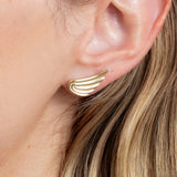 14k solid gold wing stud earrings 