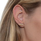 14k gold leaf branch ear climber 