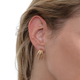 triple band hoop earrings in 14k gold 