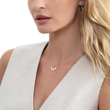 dainty diamond butterfly stacking necklace 