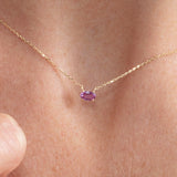 natural pink sapphire pendant necklace 