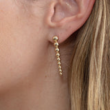 long beaded ball drop stud earrings