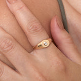 handmade in solid 18k gold drop shape diamond band