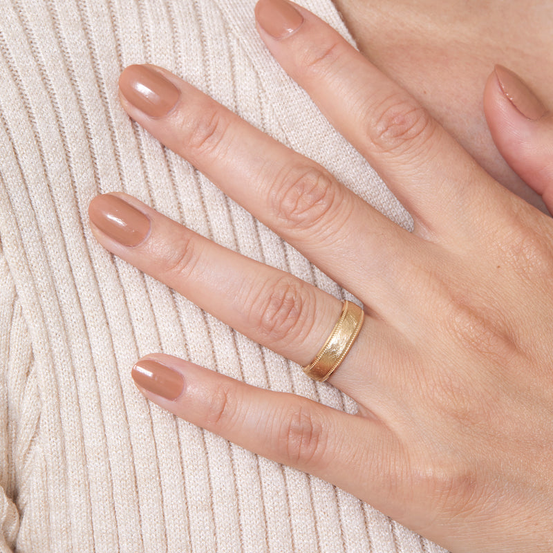 handmade and solid gold chunky ring