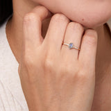 Labradorite and Diamond Engagement Ring, Genevieve