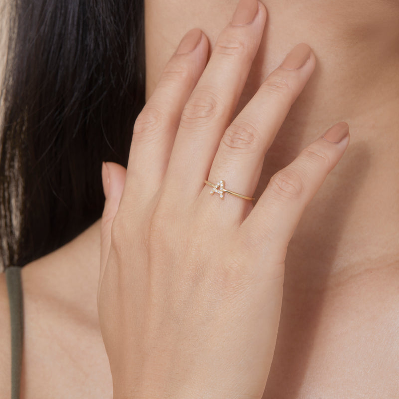 Mini Diamond Initial Ring, Shonda