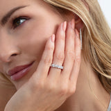 lab grown diamond half eternity ring in 14k white gold 