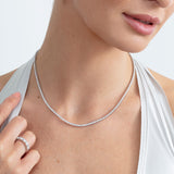 14k white gold lab grown tennis necklace 