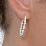 lab diamond lined hoop earring in solid gold