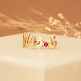 delicate natural red ruby ring