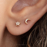 Diamond Moon and Star Studs, Astrid