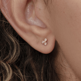 Three Petal Diamond Flower Studs, Karina