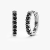 Natural Black Diamond Hoop Earrings, Kioko