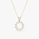 Yellow Gold Baguette Diamond Necklace