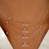 Petite Multi Diamond Station Necklace in various sizes for her