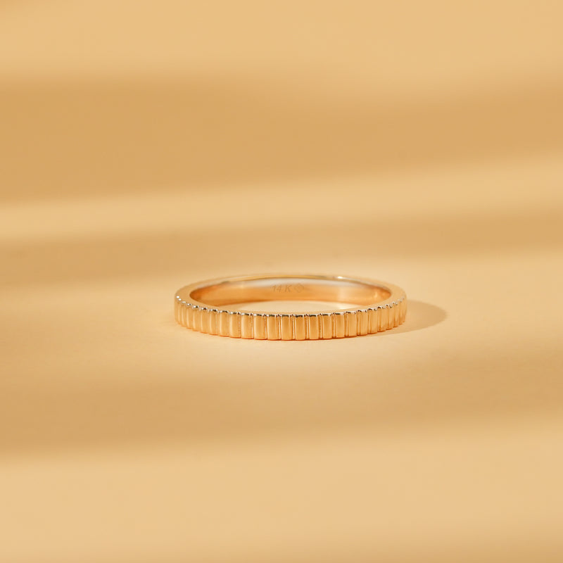 stackable solid gold band