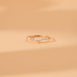 minimalistic solid gold v ring