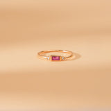 minimalist ruby band with diamonds