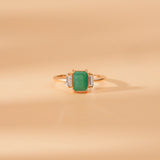 natural emerald and diamond statement ring for her