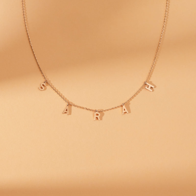 Dainty Dangling Letter Necklace, Shonda