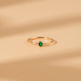 solid gold natural green emerald band