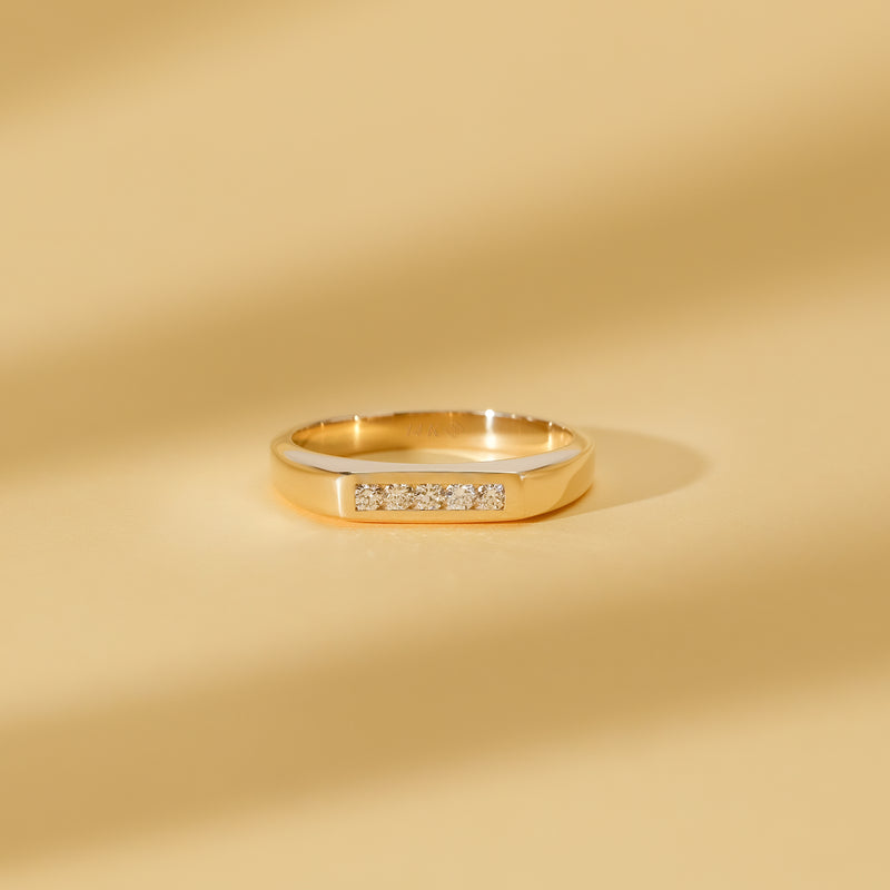 rectangular thick gold band