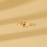 gold citrine diamond ring