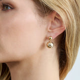 Diamond Studded Ball Drop Earrings