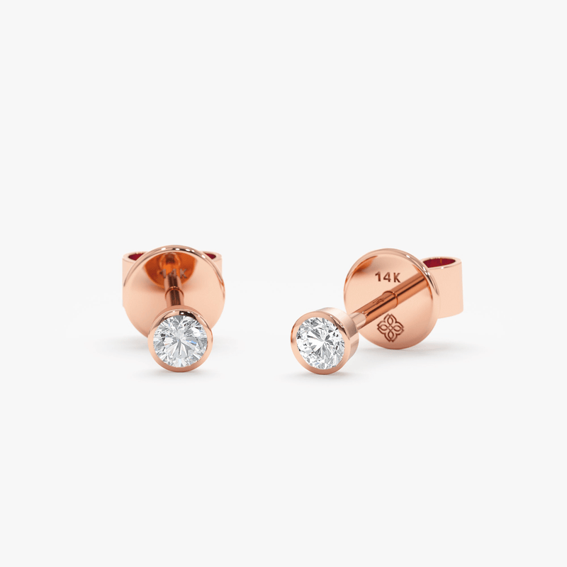 petite solitaire white diamond studs