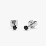 handcrafted in solid white gold, ethically sourced natural black diamond earrings