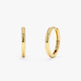 handmade solid 14k gold huggie hoop earring