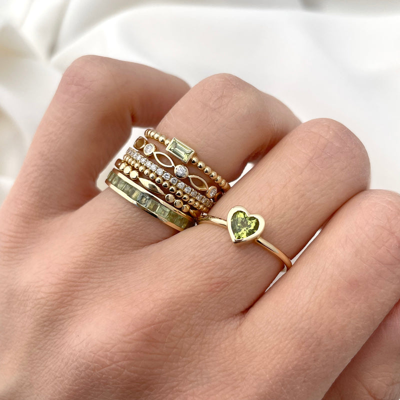 Dainty August Birthstone Rings