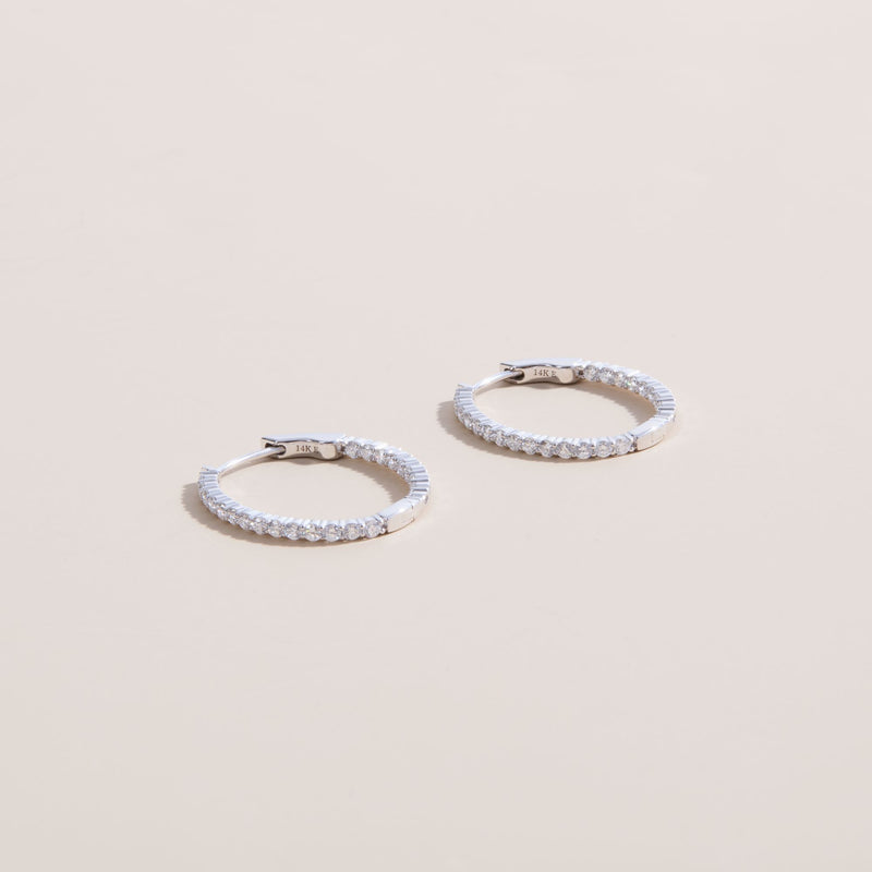 lab crated diamond oval hoop earrings