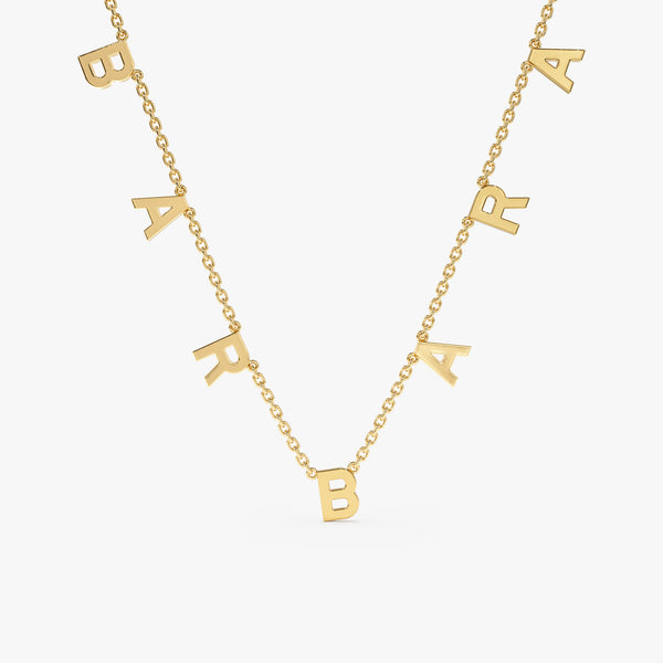 Gold necklace with hot sale name cheap