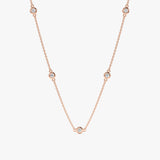 handmade solid Rose Gold Diamond By The Yard Necklace