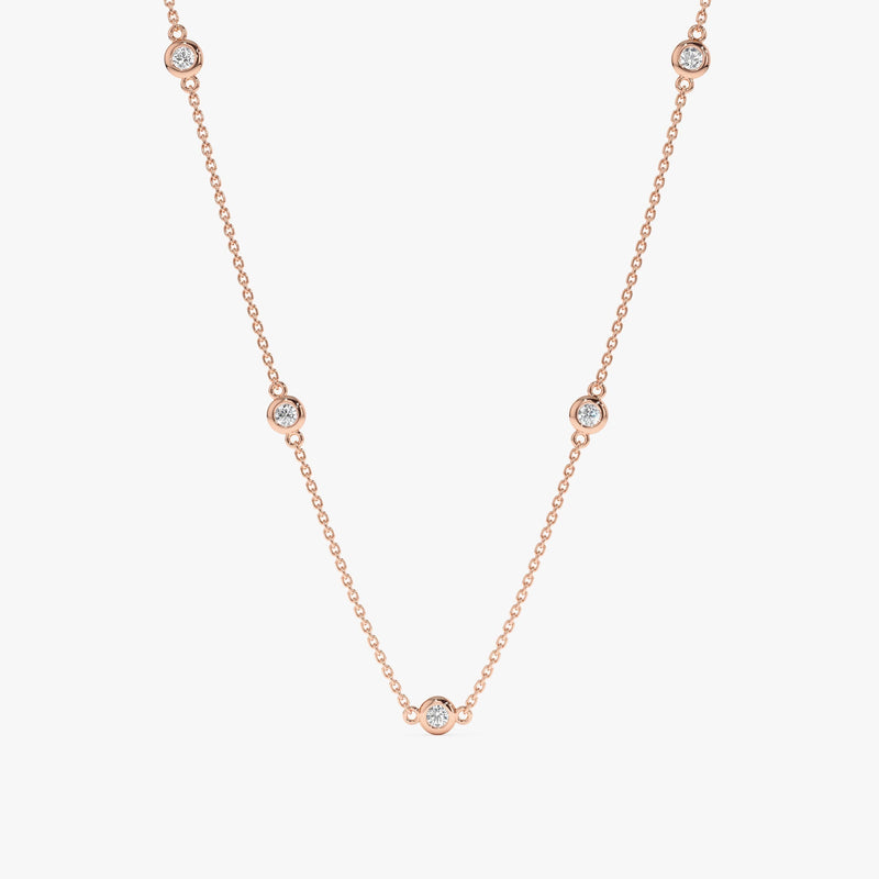 handmade solid Rose Gold Diamond By The Yard Necklace