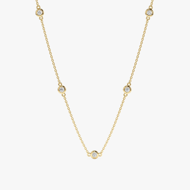 Yellow Gold Diamond By The Yard Necklace