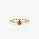 yellow gold citrine diamond ring