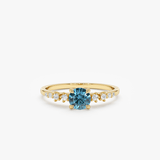 yellow gold diamond and topaz engagement band