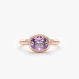 Amethyst and Claw Diamond Accent Ring, Xiomara