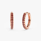 rose gold handcrafted huggie hoops