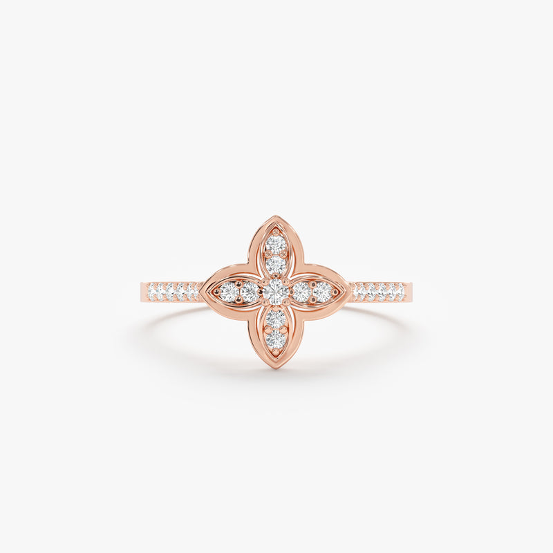 Diamond Clover Engagement Ring, Everlyn