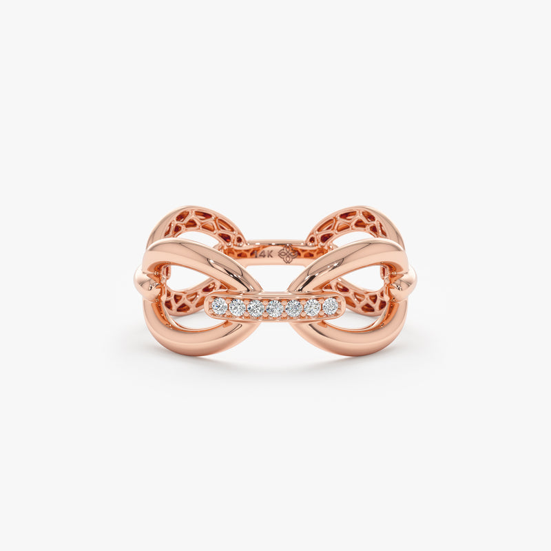 Chain Link Diamond Bar Ring, Makayla