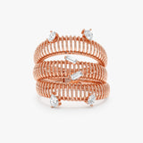 Textured Band, Chunky Rose Gold Ring Stack