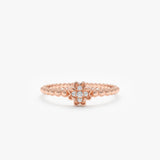 Beaded Clover Ring, Edith