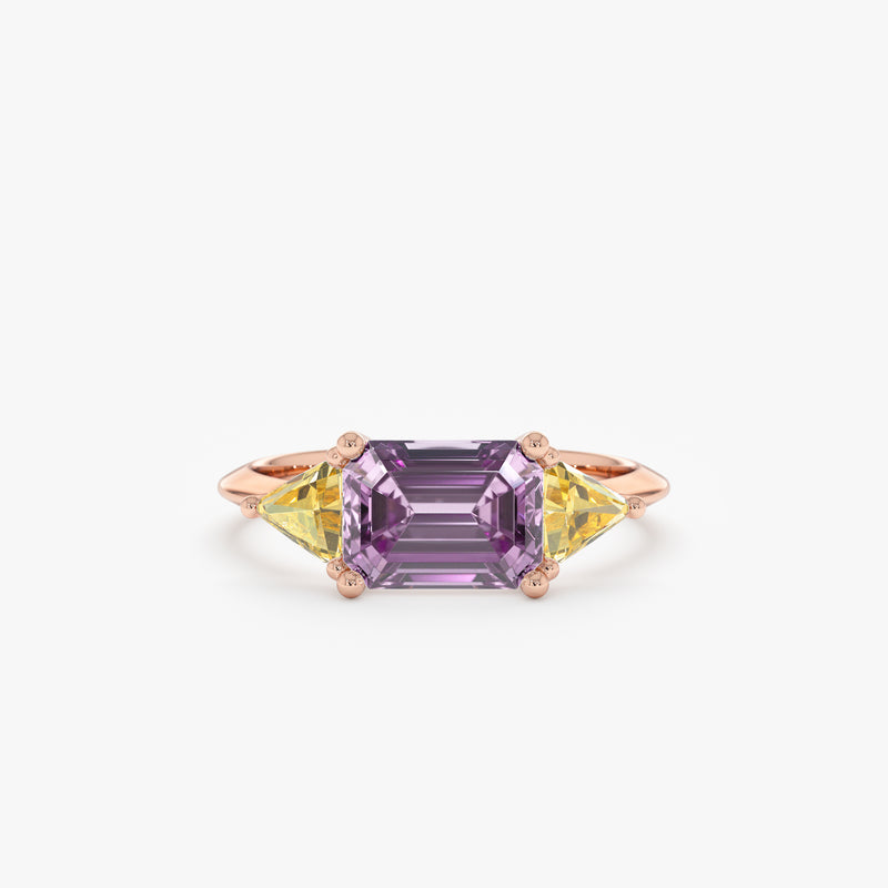 Amethyst Citrine Engagement Ring, Aqila